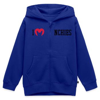 I love Frenchies - Kinder Premium Organic Zip Hoodie - Royalblau - Vorne - AI Model Kid Male (0cm)