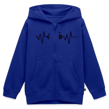 Battement de coeur - Moto, Moto GP, Course, Machine - Sweat Premium à capuche zippé enfant bio - bleu roi - Devant - AI Model Kid Male (0cm)