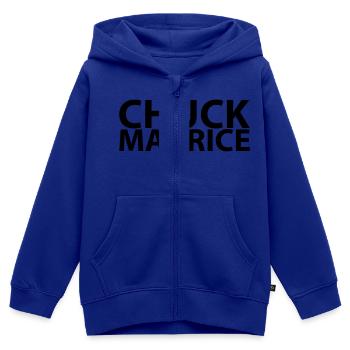 chuck maurice - Sweat Premium à capuche zippé enfant bio - bleu roi - Devant - AI Model Kid Male (0cm)