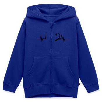 Musik Noten Puls Herzschlag Ich liebe Musik, Herz - Kinder Premium Organic Zip Hoodie - Royalblau - Vorne - AI Model Kid Male (0cm)