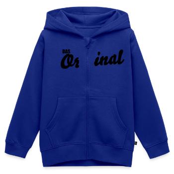 Das Original - Kinder Premium Organic Zip Hoodie - Royalblau - Vorne - AI Model Kid Male (0cm)