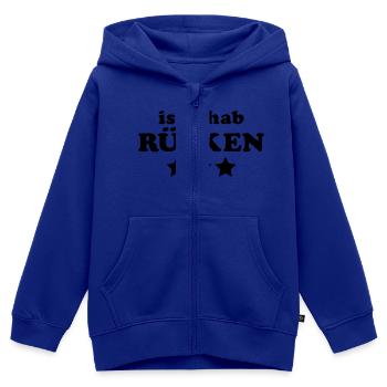 Isch hab Rücken + 3 Sterne 1c / Ich habe Rücken - Kinder Premium Organic Zip Hoodie - Royalblau - Vorne - AI Model Kid Male (0cm)