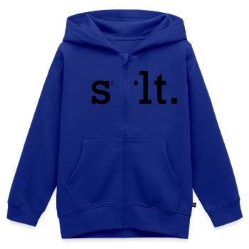 Sylt. - Sweat Premium à capuche zippé enfant bio - bleu roi - Devant - AI Model Kid Male (0cm)
