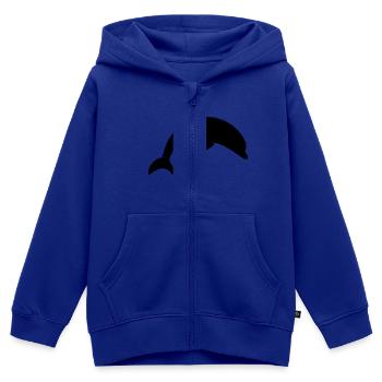 Delphin - Kinder Premium Organic Zip Hoodie - Royalblau - Vorne - AI Model Kid Male (0cm)