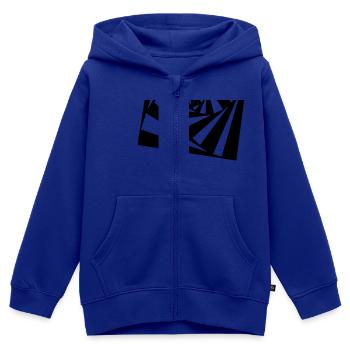 Spirale Tribe illusion psychédélique - Sweat Premium à capuche zippé enfant bio - bleu roi - Devant - AI Model Kid Male (0cm)