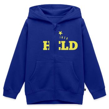 Kleiner Held - Kinder Premium Organic Zip Hoodie - Royalblau - Vorne - AI Model Kid Male (0cm)