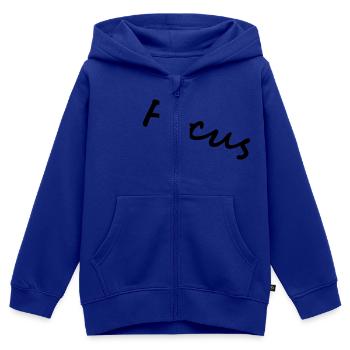 Focus - Kids Premium Organic Zip-up Hoodie - royal blue - Front - AI Model Kid Male (0cm)