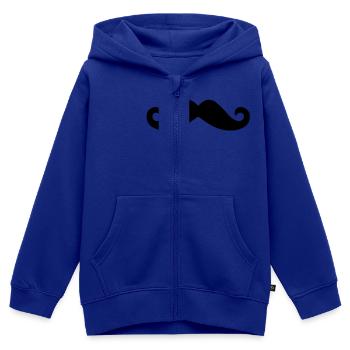 Handlebar mustache - Kids Premium Organic Zip-up Hoodie - royal blue - Front - AI Model Kid Male (0cm)