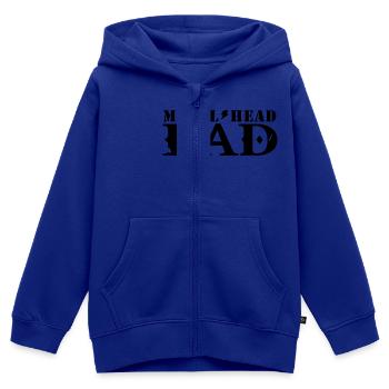 metal head papa - Kinder Premium Organic Zip Hoodie - Royalblau - Vorne - AI Model Kid Male (0cm)