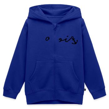 Ahoi - Kinder Premium Organic Zip Hoodie - Royalblau - Vorne - AI Model Kid Male (0cm)