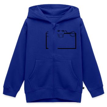 panneau mural mur moitié texte champ surface écrire - Sweat Premium à capuche zippé enfant bio - bleu roi - Devant - AI Model Kid Male (0cm)