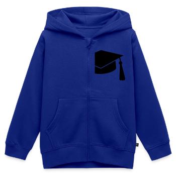 Abschluß Mütze - Doktor Hut - Kinder Premium Organic Zip Hoodie - Royalblau - Vorne - AI Model Kid Male (0cm)