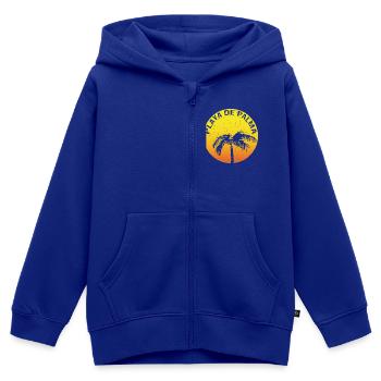 Playa de Palma CLAIM - Kinder Premium Organic Zip Hoodie - Royalblau - Vorne - AI Model Kid Male (0cm)
