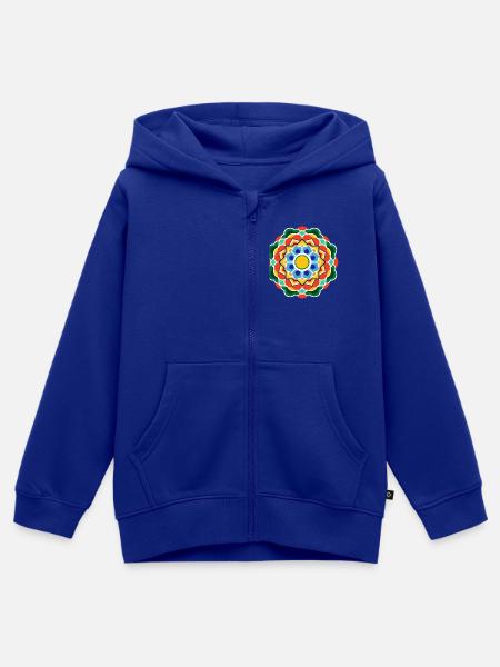 Dancheong 단청 - single (Ver.7) - Kinder Premium Organic Zip Hoodie - Royalblau