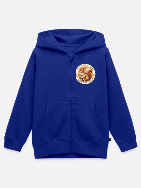 Nutty by Nature - Kinder Premium Organic Zip Hoodie - Royalblau