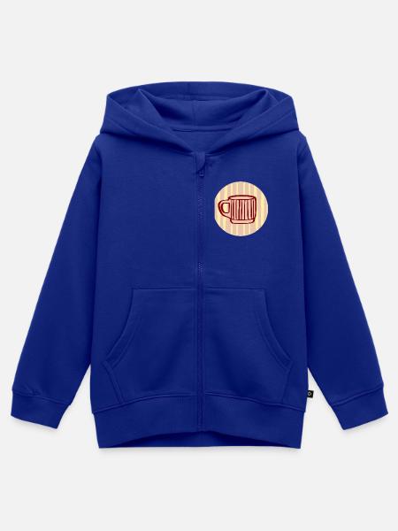 Kaffeebecher Minimalistisch Kaffee - Kinder Premium Organic Zip Hoodie - Royalblau