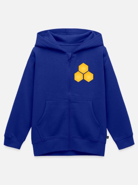 3'er Wabe - Kinder Premium Organic Zip Hoodie - Royalblau