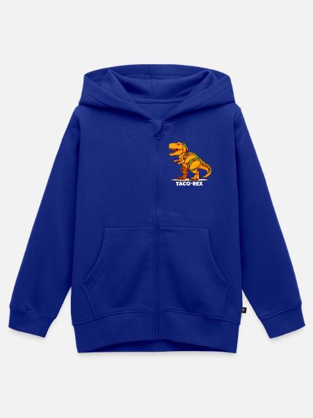 T-Rex Taco-Dino - Kinder Premium Organic Zip Hoodie - Royalblau