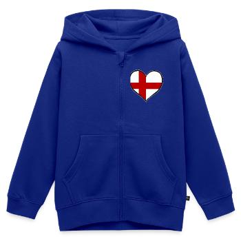 England Heart Flag - Kids Premium Organic Zip-up Hoodie - royal blue - Front - AI Model Kid Male (0cm)