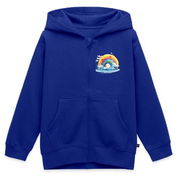 Rainbow with clouds - Kids Premium Organic Zip-up Hoodie - royal blue - Front - AI Model Kid Male (0cm)