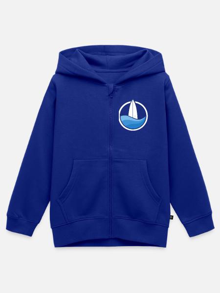 Surfwave III (white) - Kinder Premium Organic Zip Hoodie - Royalblau