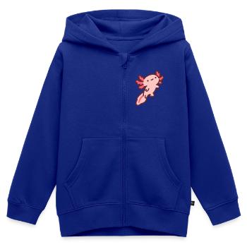 Niedlicher pinker Axolotl - Kinder Premium Organic Zip Hoodie - Royalblau - Vorne - AI Model Kid Male (0cm)