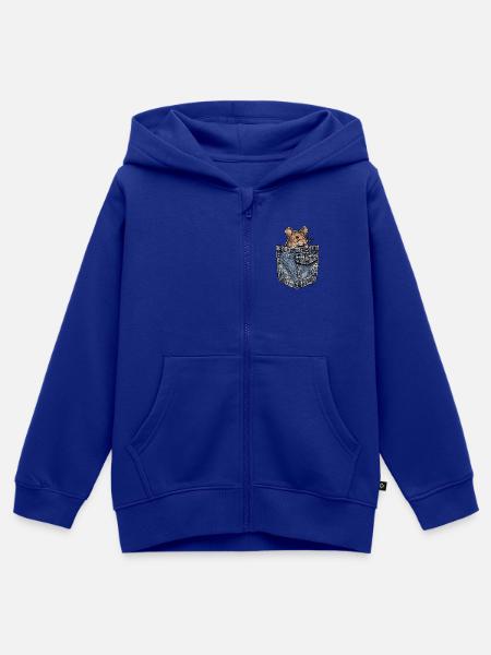 Brusttaschen Maus - Kinder Premium Organic Zip Hoodie - Royalblau
