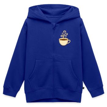 Vintage Steam Swirl Kaffeetasse - Kinder Premium Organic Zip Hoodie - Royalblau - Vorne - AI Model Kid Male (0cm)
