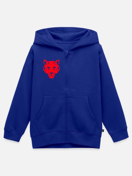 Panther Head Digitale Kunst - Kinder Premium Organic Zip Hoodie - Royalblau