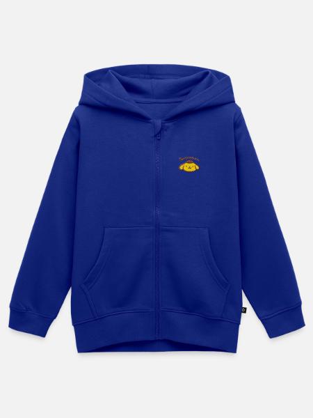 Pompompurin Stick Portrait - Kinder Premium Organic Zip Hoodie - Royalblau