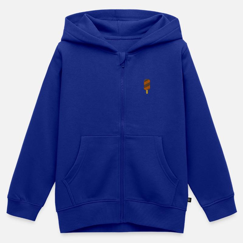 Glaces - Sweat Premium à capuche zippé enfant bio - bleu roi