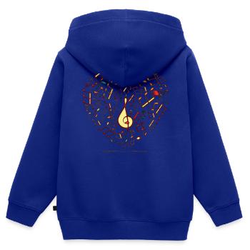 Ich Liebe Musik Herz - Kinder Premium Organic Zip Hoodie - Royalblau - Hinten - AI Model Kid Male (0cm)