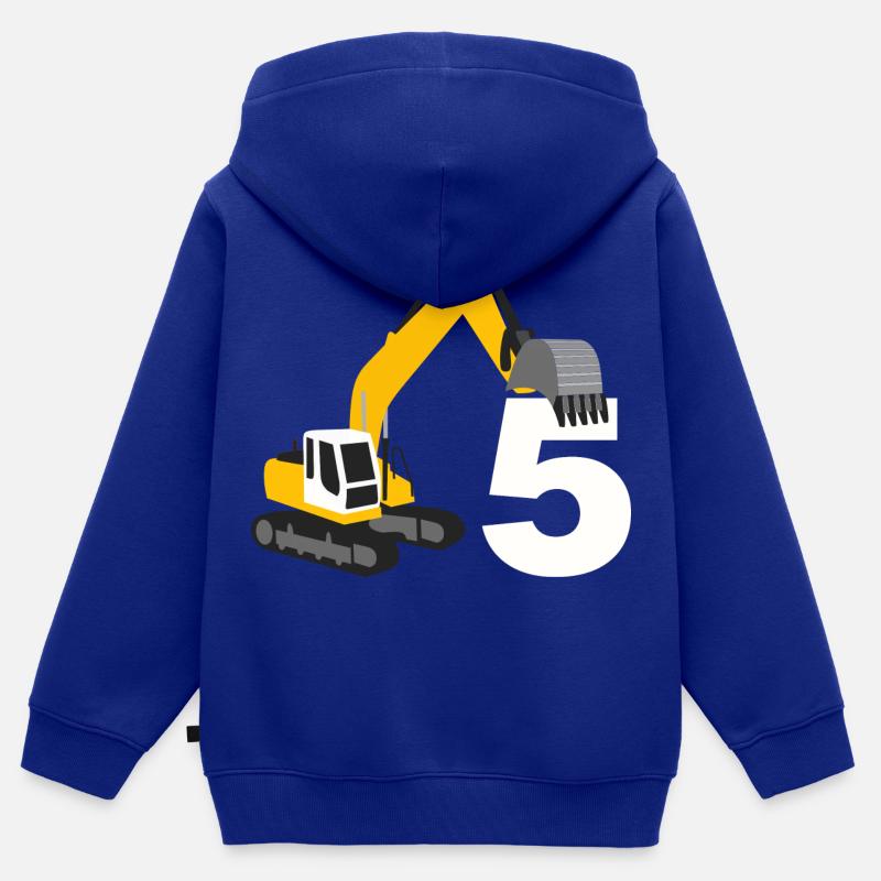 5 ans garçon - Sweat Premium à capuche zippé enfant bio - bleu roi