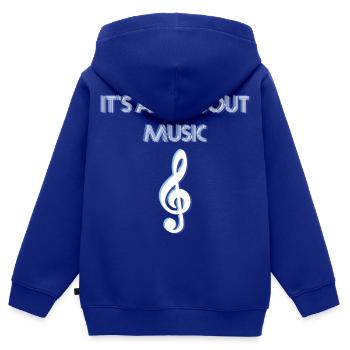 la musique - Sweat Premium à capuche zippé enfant bio - bleu roi - Dos - AI Model Kid Male (0cm)