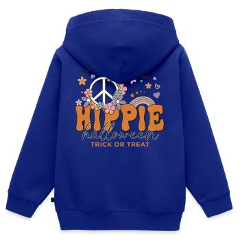 Lustiger Halloween Spruch Hippie Halloween - Kinder Premium Organic Zip Hoodie - Royalblau - Hinten - AI Model Kid Male (0cm)