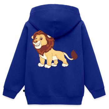 Un lion magnifique - Sweat Premium à capuche zippé enfant bio - bleu roi - Dos - AI Model Kid Male (0cm)
