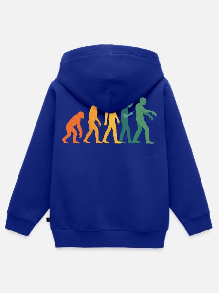 Evolution Silhouette Farbverlauf - Kinder Premium Organic Zip Hoodie - Royalblau