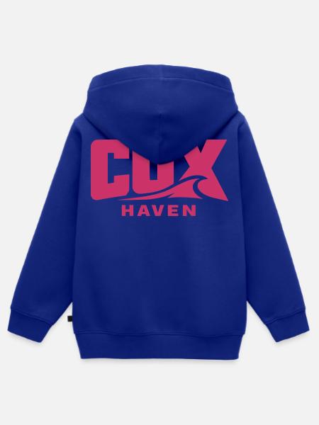 Cuxhaven Wellenlogo Pink - CUX haven - Kinder Premium Organic Zip Hoodie - Royalblau