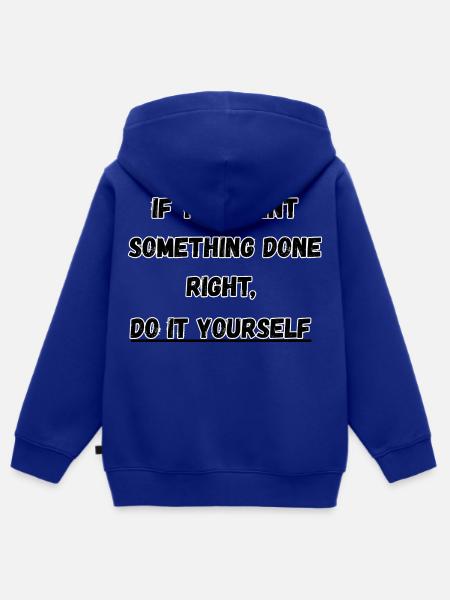 Mach es selbst – TROO-Designs - Kinder Premium Organic Zip Hoodie - Royalblau