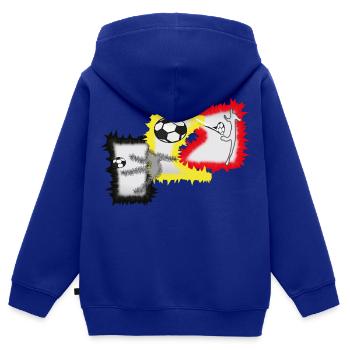 Kicker Fußball Stürmer  - Kinder Premium Organic Zip Hoodie - Royalblau - Hinten - AI Model Kid Male (0cm)