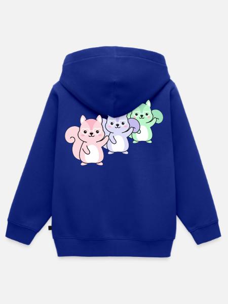 Kawaii Eichhörnchen Pastell - Kinder Premium Organic Zip Hoodie - Royalblau