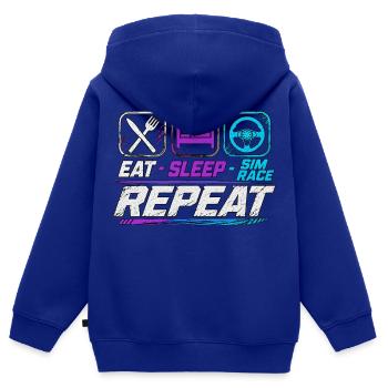 Eat sleep sim race repeat für Sim Racing Fans - Kinder Premium Organic Zip Hoodie - Royalblau - Hinten - AI Model Kid Male (0cm)