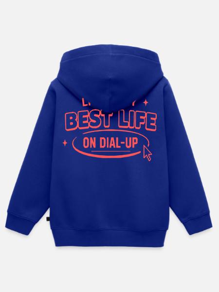 Bestes Leben im Dial-Up - Kinder Premium Organic Zip Hoodie - Royalblau