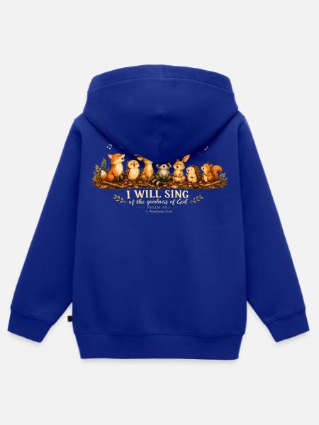 Psalm 89 Waldtiere - Kinder Premium Organic Zip Hoodie - Royalblau