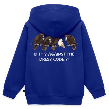 Is This Against The Dress Code Krähen Humor - Kinder Premium Organic Zip Hoodie - Royalblau - Hinten - AI Model Kid Male (0cm)