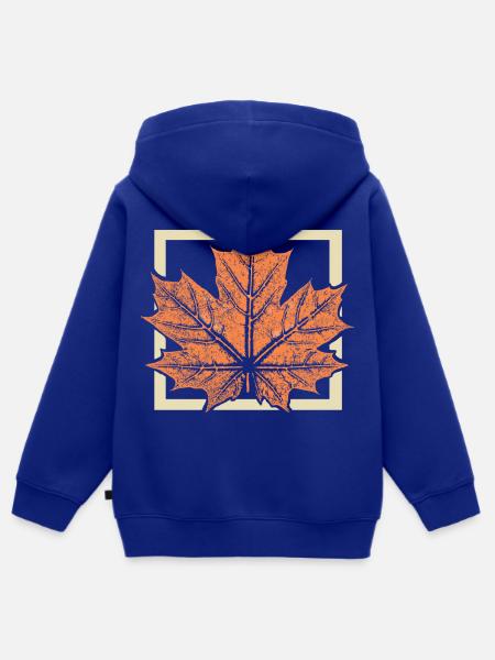 Ahornblatt - Kinder Premium Organic Zip Hoodie - Royalblau