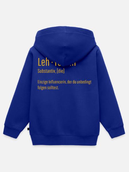 Lehrerin Substantiv Influencerin Lustig Geschenk - Kinder Premium Organic Zip Hoodie - Royalblau