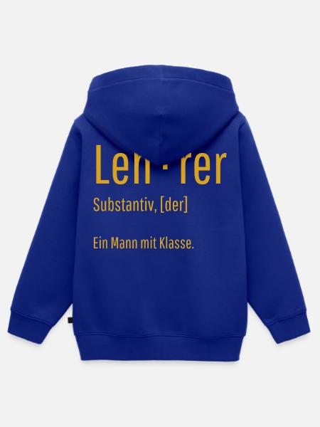 Lehrer Substantiv Definition Schule Geschenk - Kinder Premium Organic Zip Hoodie - Royalblau