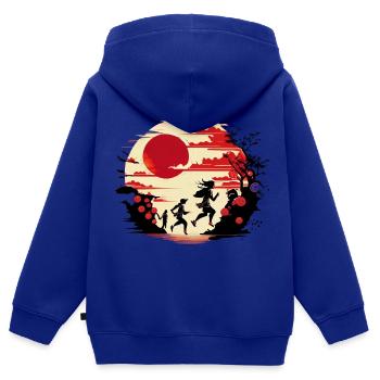 Rennende Menschen - Japanische Street Art - Kinder Premium Organic Zip Hoodie - Royalblau - Hinten - AI Model Kid Male (0cm)