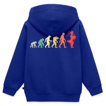 Retro Dudelsack Evolution Für Dudelsackspieler - Kinder Premium Organic Zip Hoodie - Royalblau - Hinten - AI Model Kid Male (0cm)